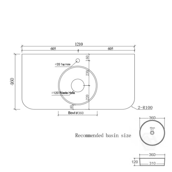 Amos 1210X460X430mm Plywood Matte White Fluted Curve Vanity With Flat Top